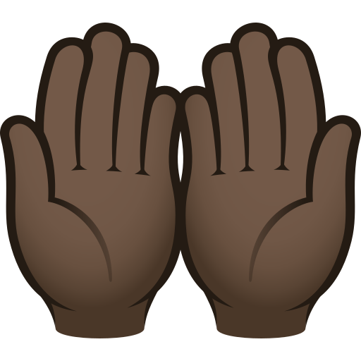 palms up together: dark skin tone — JoyPixels