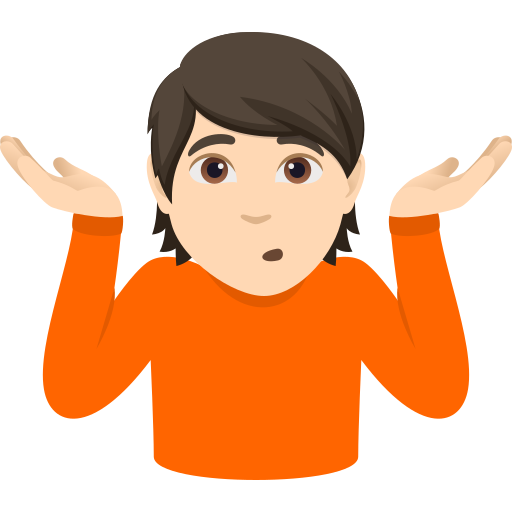 person shrugging: light skin tone — JoyPixels
