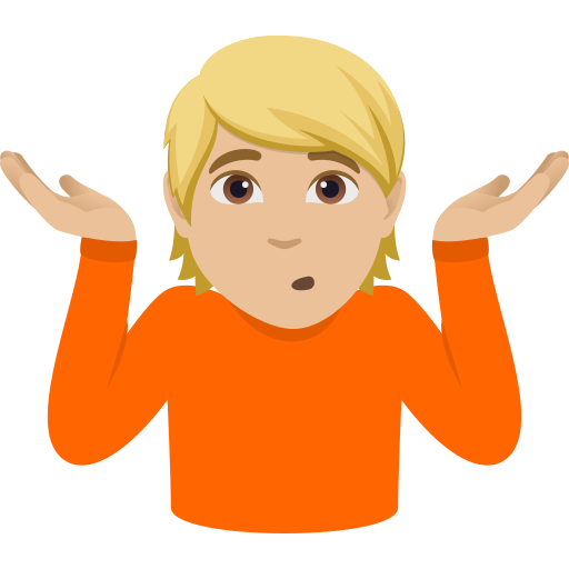 person shrugging: medium-light skin tone — JoyPixels