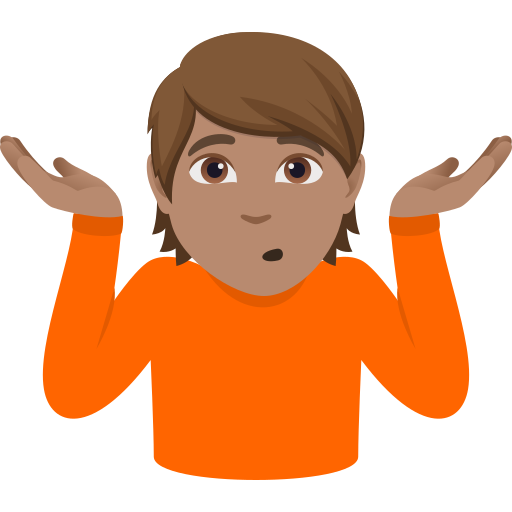 person shrugging: medium skin tone — JoyPixels