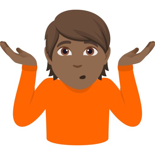 person shrugging: medium-dark skin tone — JoyPixels