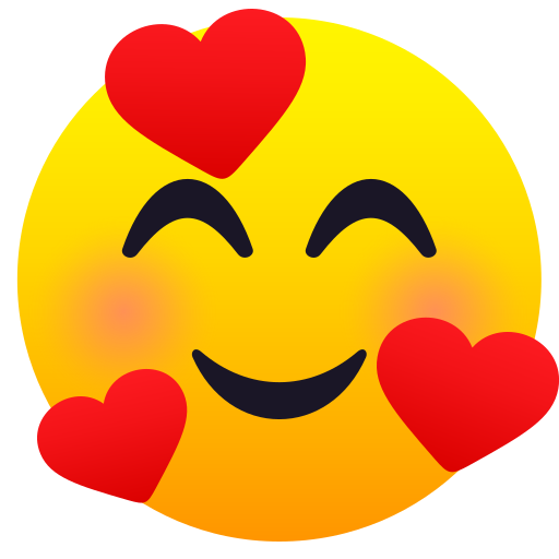 Smiling Face with Hearts as drawn by JoyPixels in 10.0