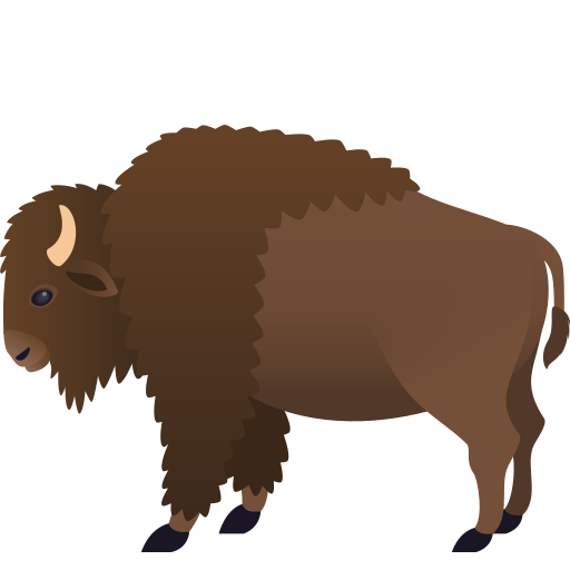 Bison as drawn by JoyPixels in 10.0