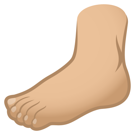 foot: medium-light skin tone — JoyPixels
