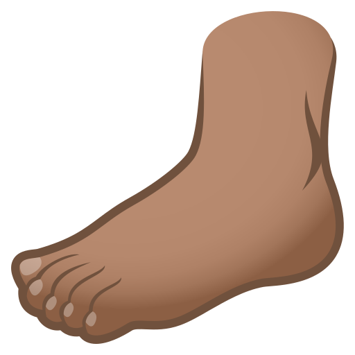 foot: medium skin tone — JoyPixels