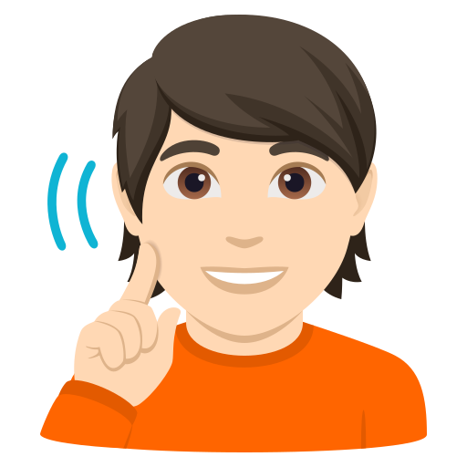 deaf person: light skin tone — JoyPixels