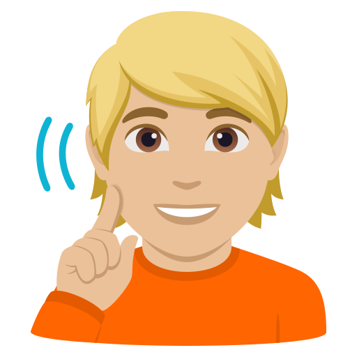 deaf person: medium-light skin tone — JoyPixels
