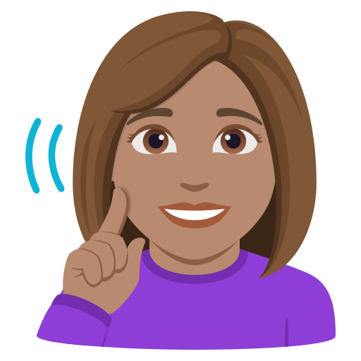 deaf woman: medium skin tone — JoyPixels