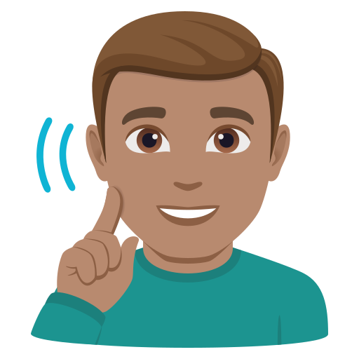 deaf man: medium skin tone — JoyPixels