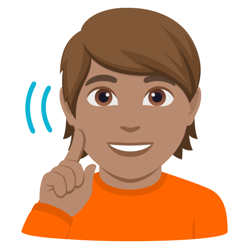 deaf person: medium skin tone — JoyPixels