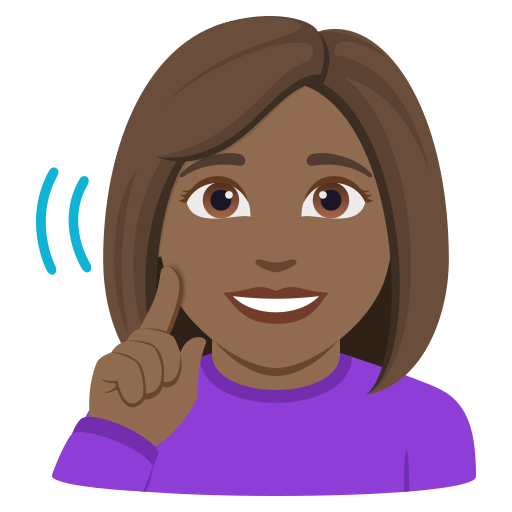 deaf woman: medium-dark skin tone — JoyPixels
