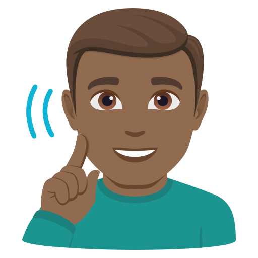 deaf man: medium-dark skin tone — JoyPixels