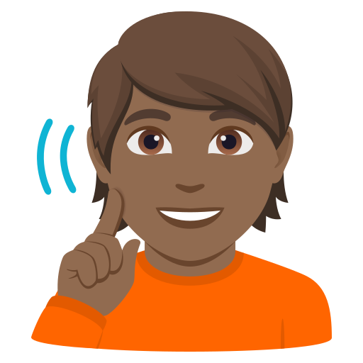 deaf person: medium-dark skin tone — JoyPixels