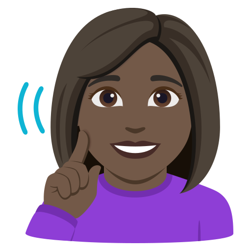 deaf woman: dark skin tone — JoyPixels