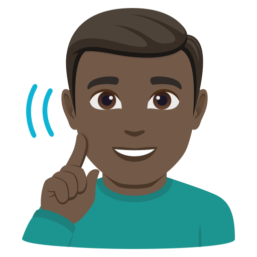 deaf man: dark skin tone — JoyPixels