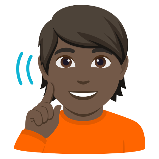 deaf person: dark skin tone — JoyPixels