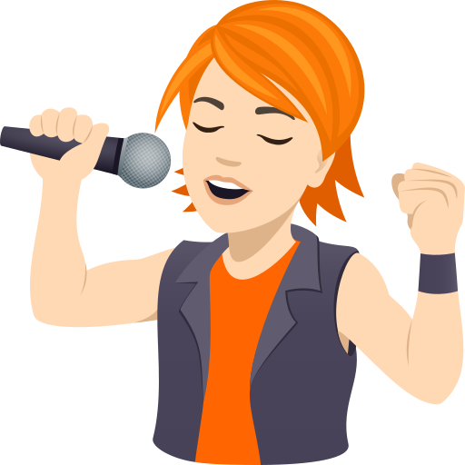 singer: light skin tone — JoyPixels