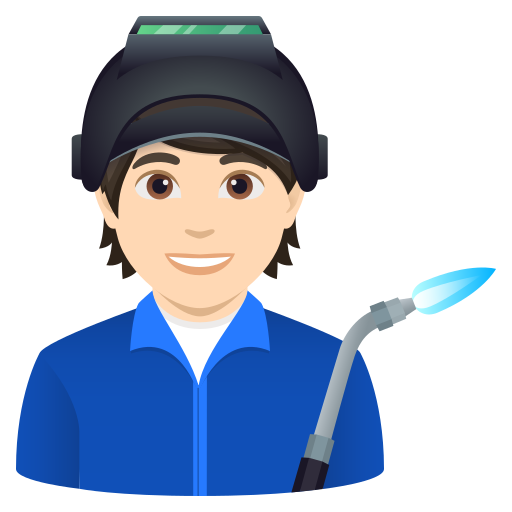 factory worker: light skin tone — JoyPixels