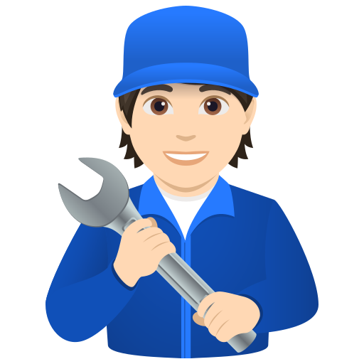 mechanic: light skin tone — JoyPixels
