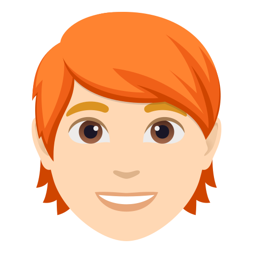 person: light skin tone, red hair — JoyPixels