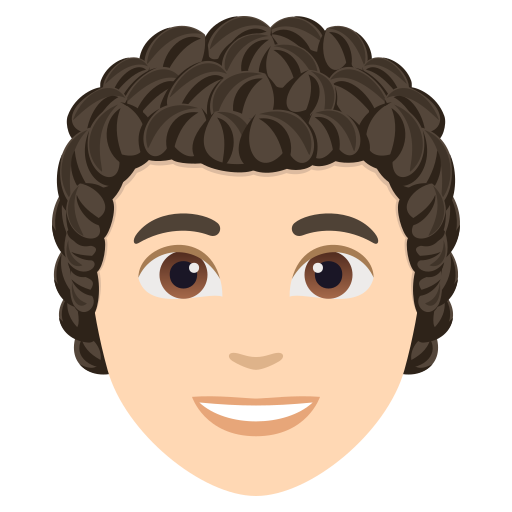 person: light skin tone, curly hair — JoyPixels