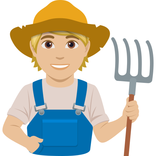 farmer: medium-light skin tone — JoyPixels