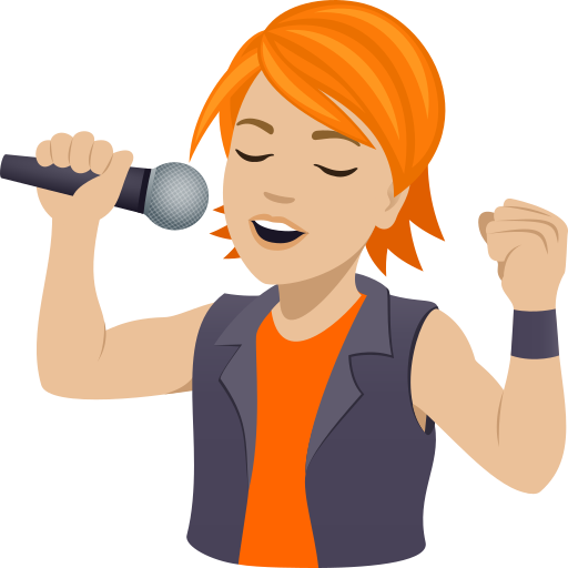 singer: medium-light skin tone — JoyPixels