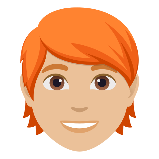 person: medium-light skin tone, red hair — JoyPixels