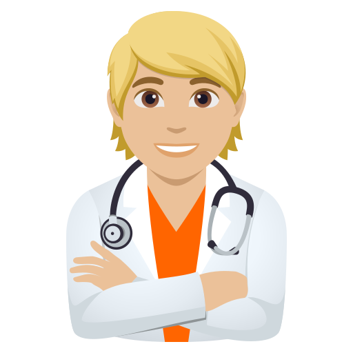 health worker: medium-light skin tone — JoyPixels