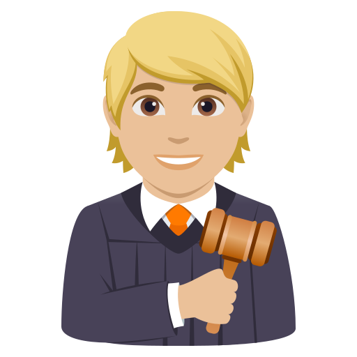 judge: medium-light skin tone — JoyPixels