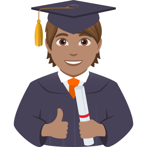 student: medium skin tone — JoyPixels