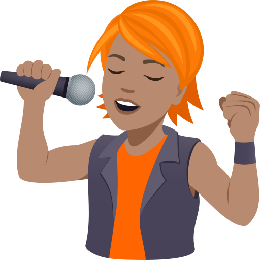 singer: medium skin tone — JoyPixels