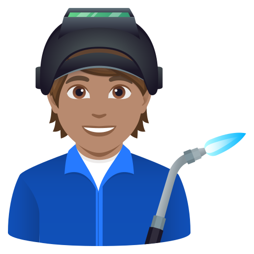 factory worker: medium skin tone — JoyPixels