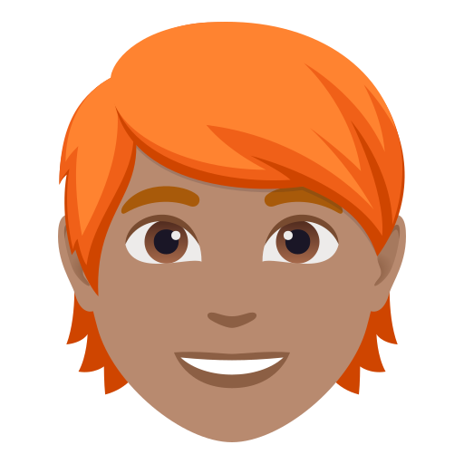 person: medium skin tone, red hair — JoyPixels