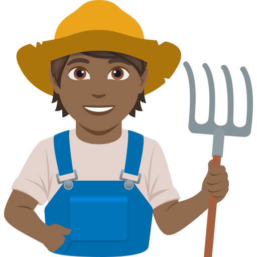 farmer: medium-dark skin tone — JoyPixels