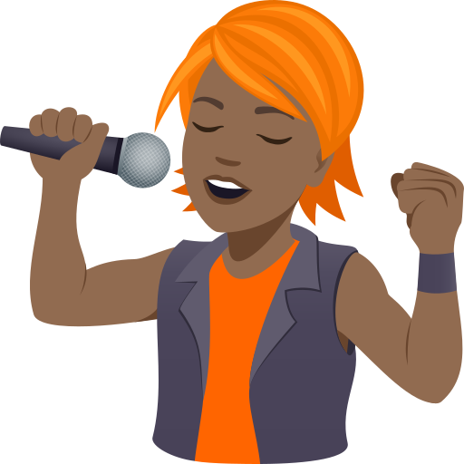 singer: medium-dark skin tone — JoyPixels