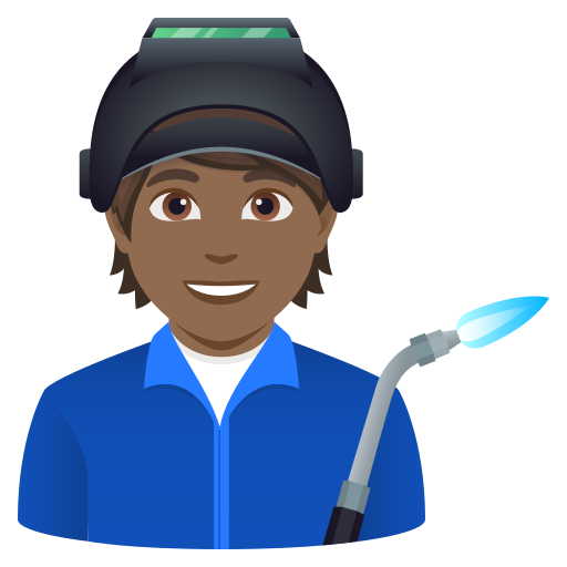 factory worker: medium-dark skin tone — JoyPixels