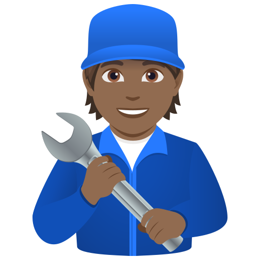 mechanic: medium-dark skin tone — JoyPixels