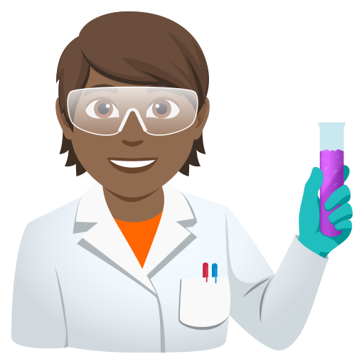 scientist: medium-dark skin tone — JoyPixels