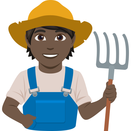 farmer: dark skin tone — JoyPixels