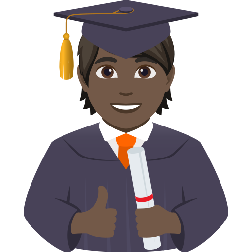 student: dark skin tone — JoyPixels