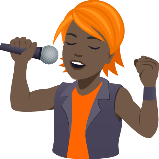 singer: dark skin tone — JoyPixels