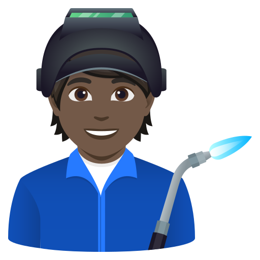 factory worker: dark skin tone — JoyPixels