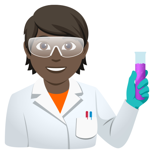 scientist: dark skin tone — JoyPixels