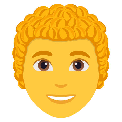 person: curly hair — JoyPixels