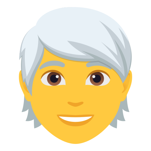 person: white hair — JoyPixels