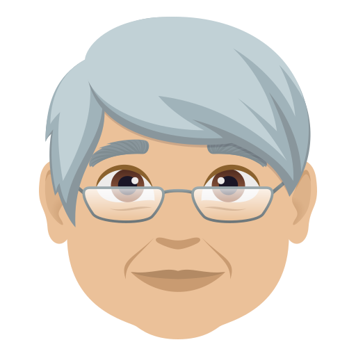 older person: medium-light skin tone — JoyPixels