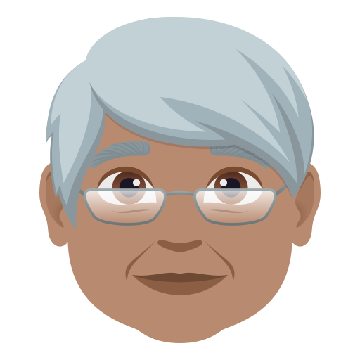 older person: medium skin tone — JoyPixels