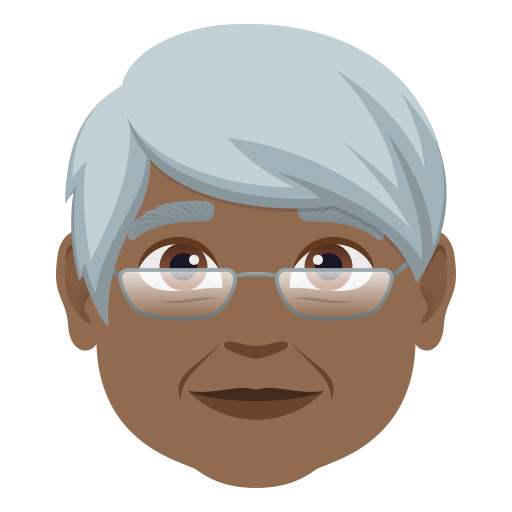 older person: medium-dark skin tone — JoyPixels