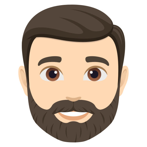 man: light skin tone, beard — JoyPixels